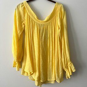 Noa Elle | Boho Yellow Off Shoulder Top Size M